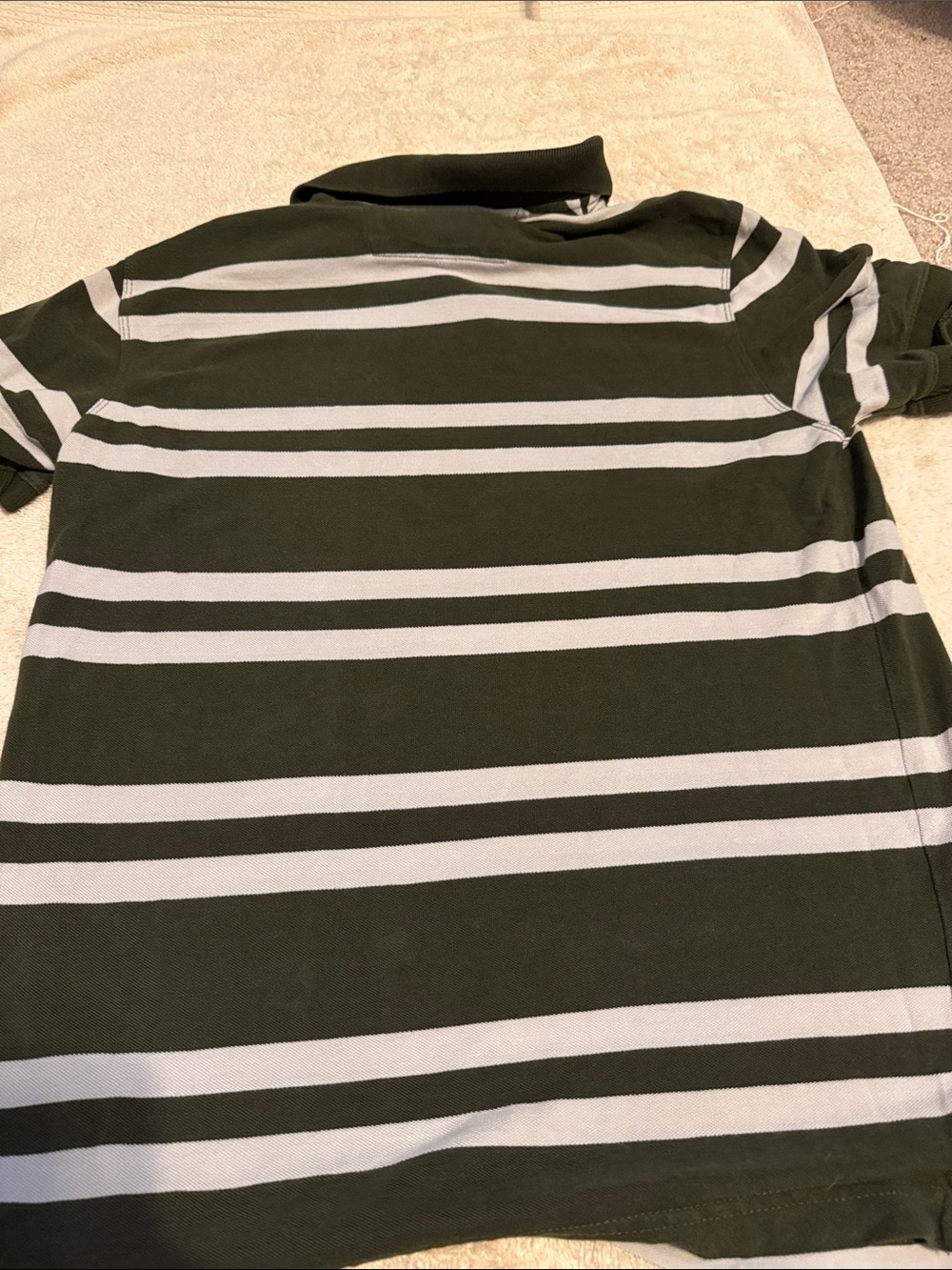 Banana Republic Olive Green & White Striped Polo - Picture 4 of 4